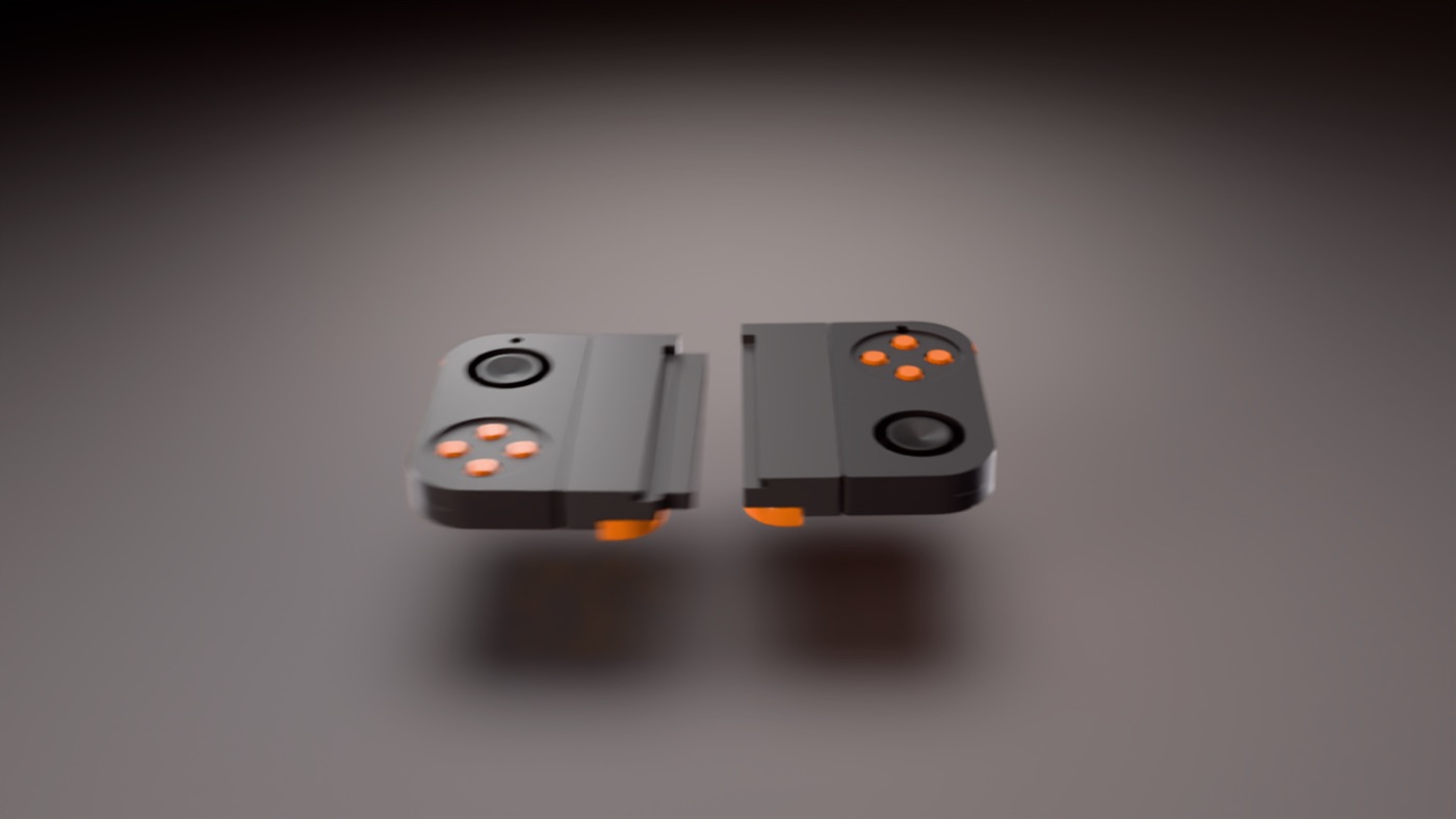 Two controller halves split apart